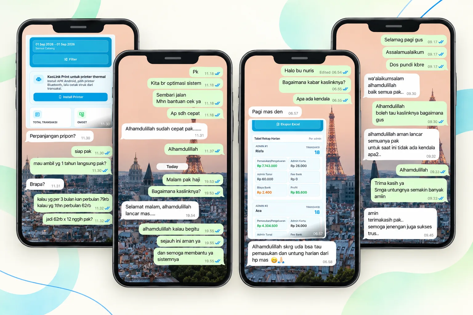 Kumpulan testimoni pengguna aplikasi KasLink untuk agen BRILink dan PPOB